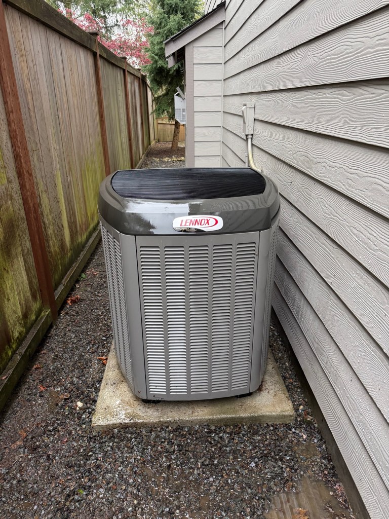 Furnace installed in a garage with gas line