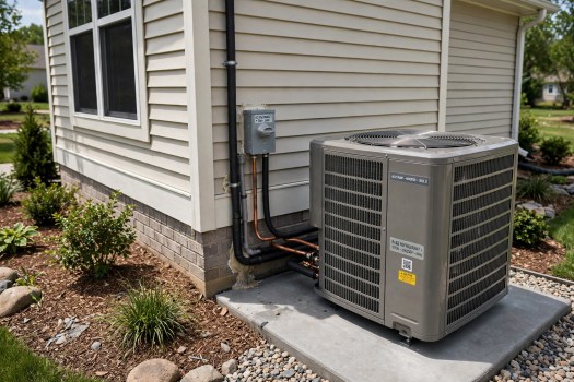 AI-generated clean heat pump installation